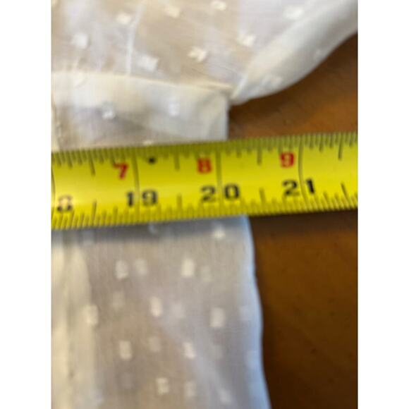 Allsaints Ari Blouse Top Romantic Ruffles Textured Polka Dots White Size 8 - Picture 10 of 11
